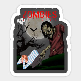 Zombies Vintage Graphic Sticker